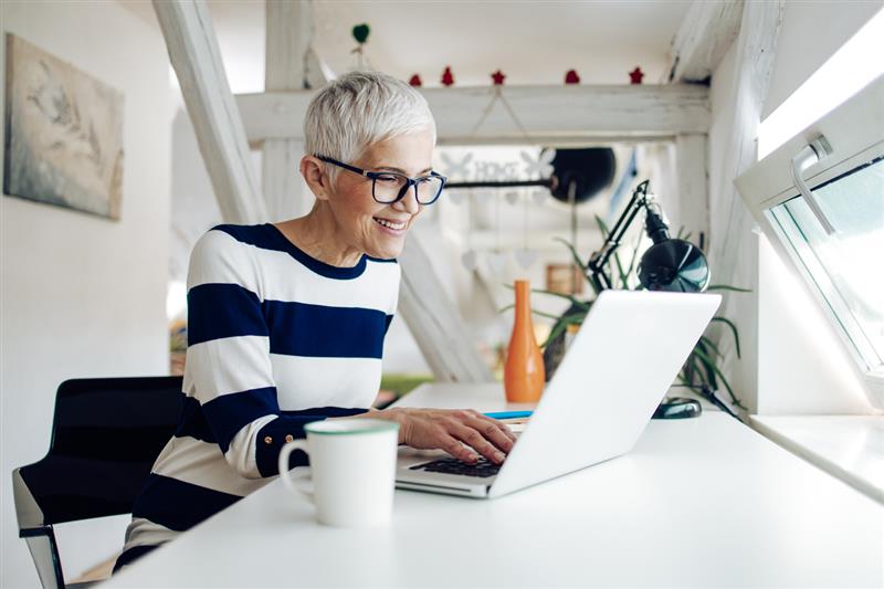 Mature Woman On Laptop